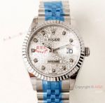 Swiss Replica Rolex Datejust N9 904L SS Silver Micro Dial Watch 39mm